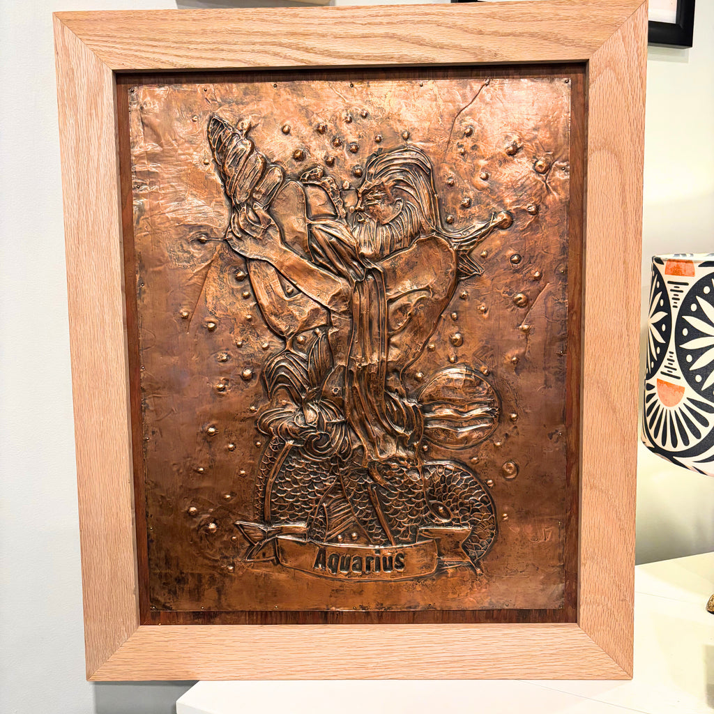 Vintage Aquarius hammered copper art | Artist and date unknown-Haus of Darkness, Haus of Light