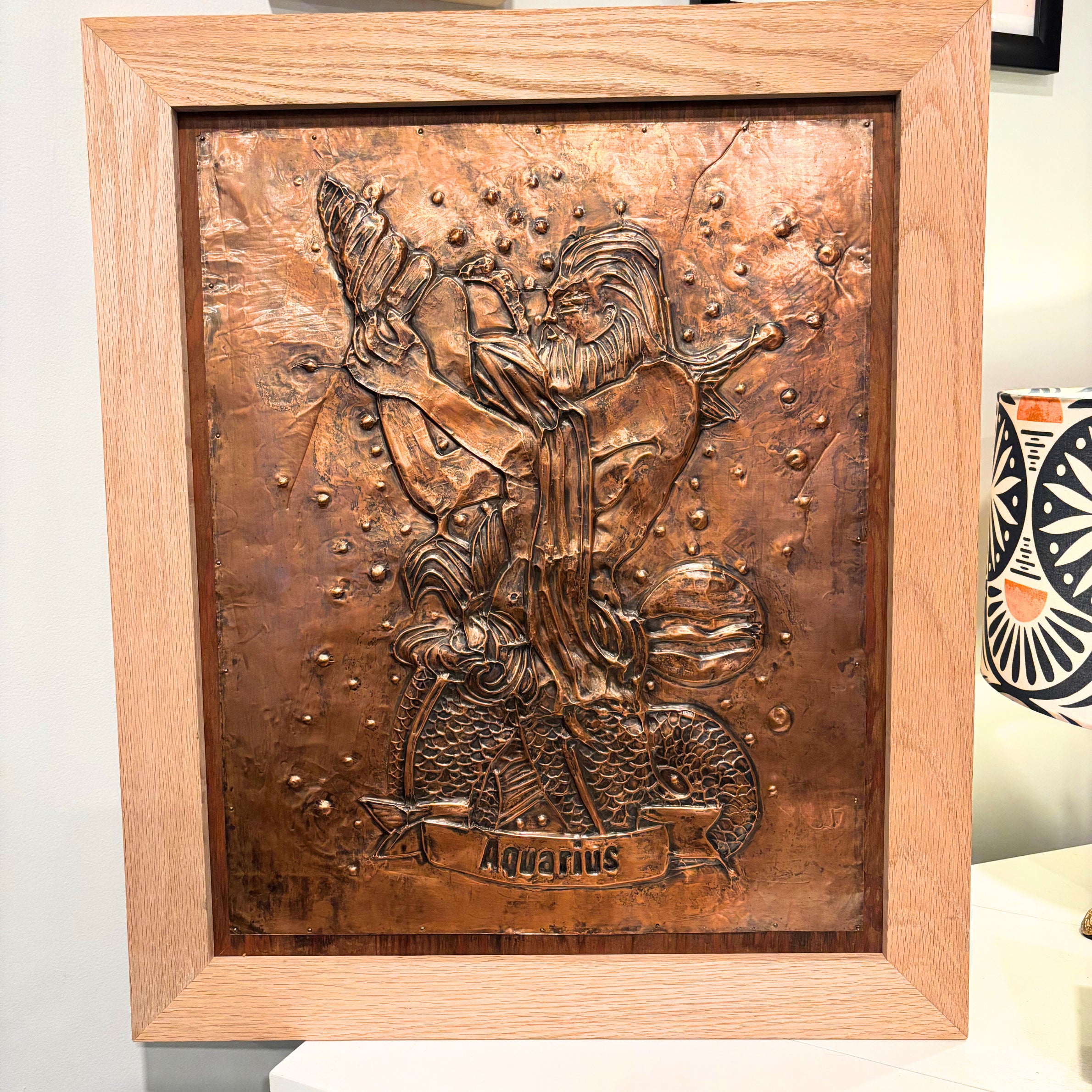 Vintage Aquarius hammered copper art | Artist and date unknown-Haus of Darkness, Haus of Light