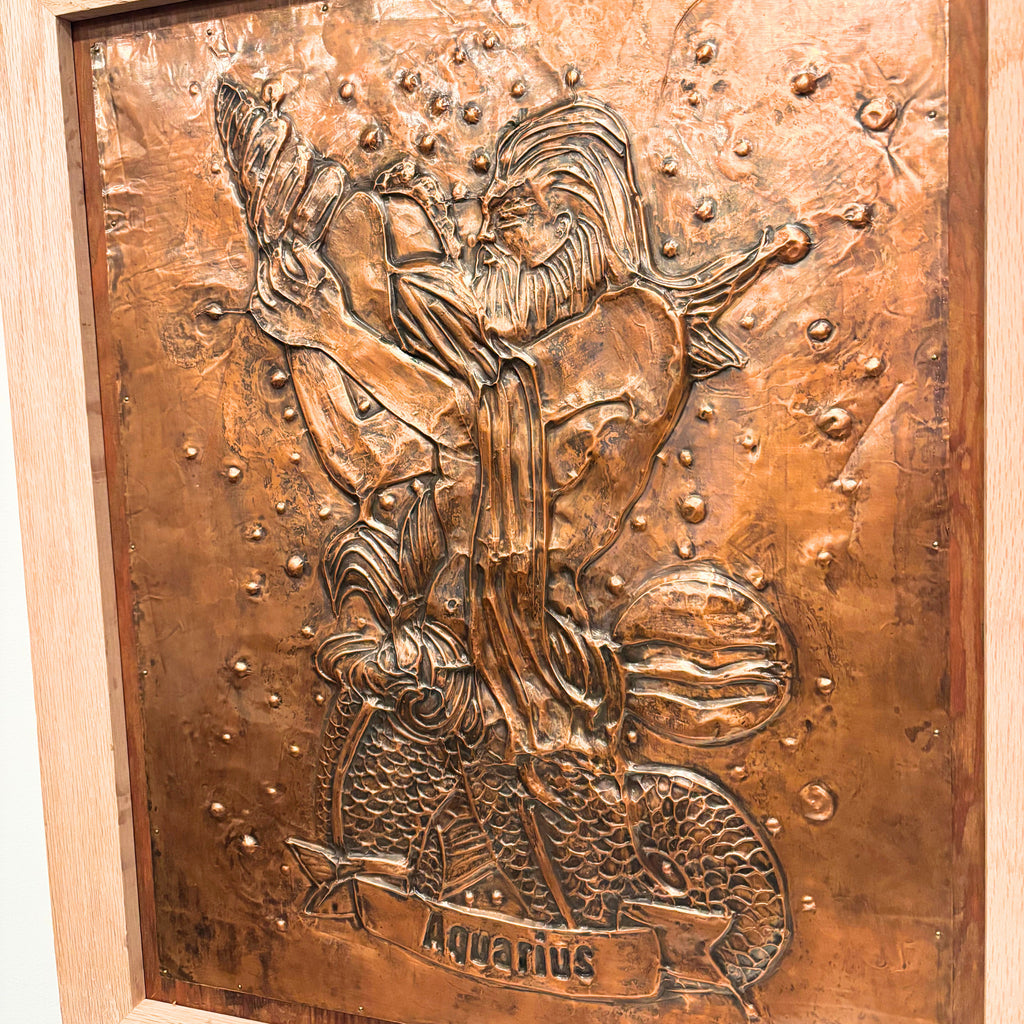 Vintage Aquarius hammered copper art | Artist and date unknown-Haus of Darkness, Haus of Light