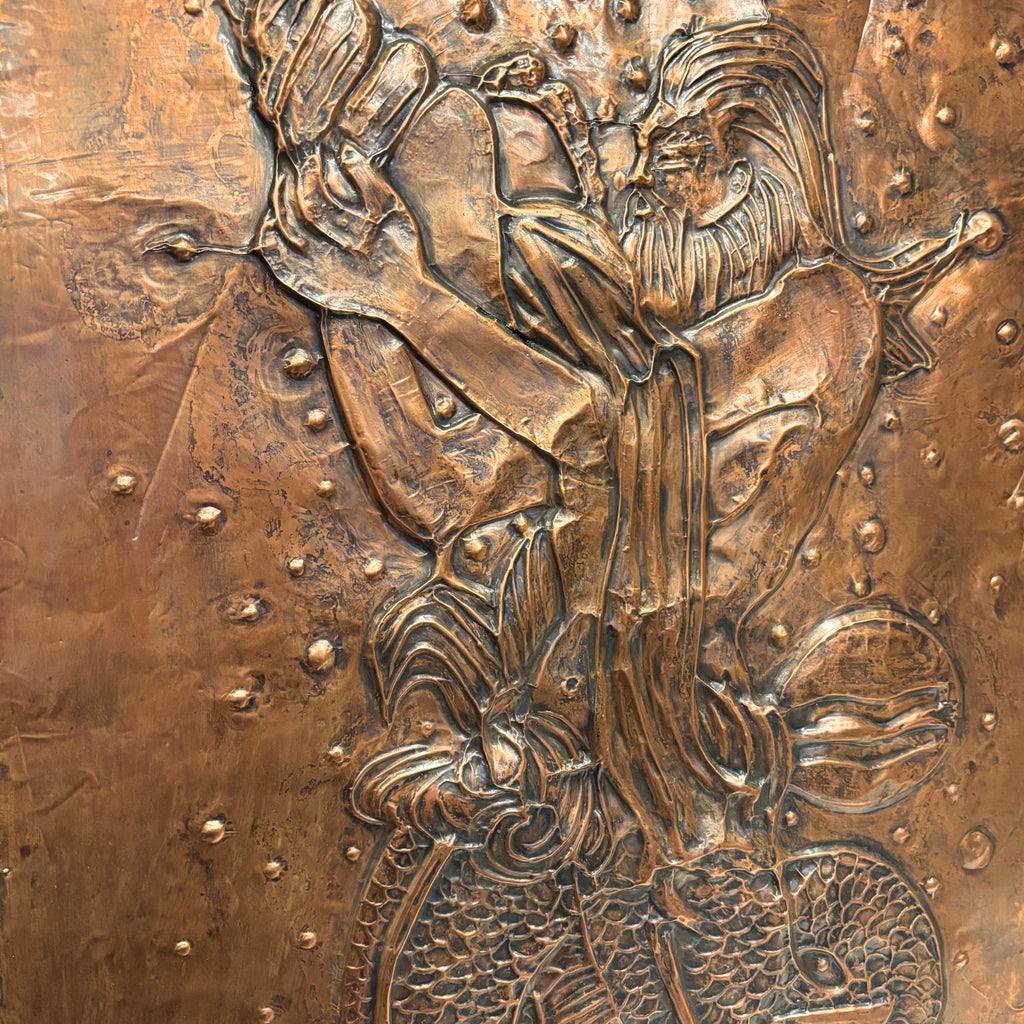 Vintage Aquarius hammered copper art | Artist and date unknown-Haus of Darkness, Haus of Light