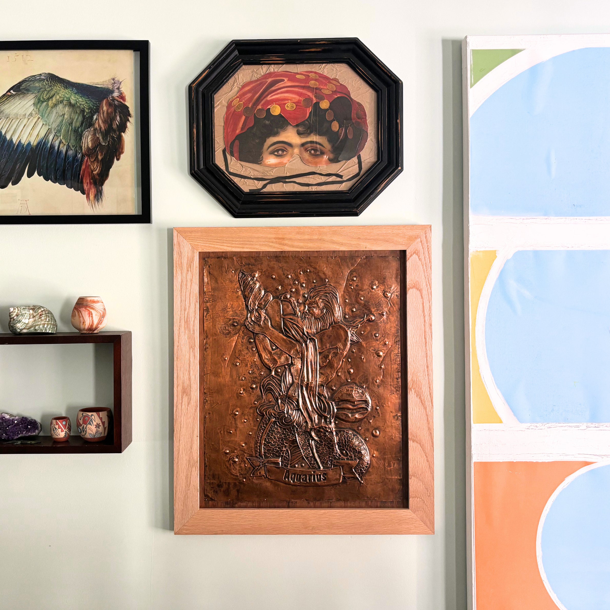 Vintage Aquarius hammered copper art | Artist and date unknown-Haus of Darkness, Haus of Light