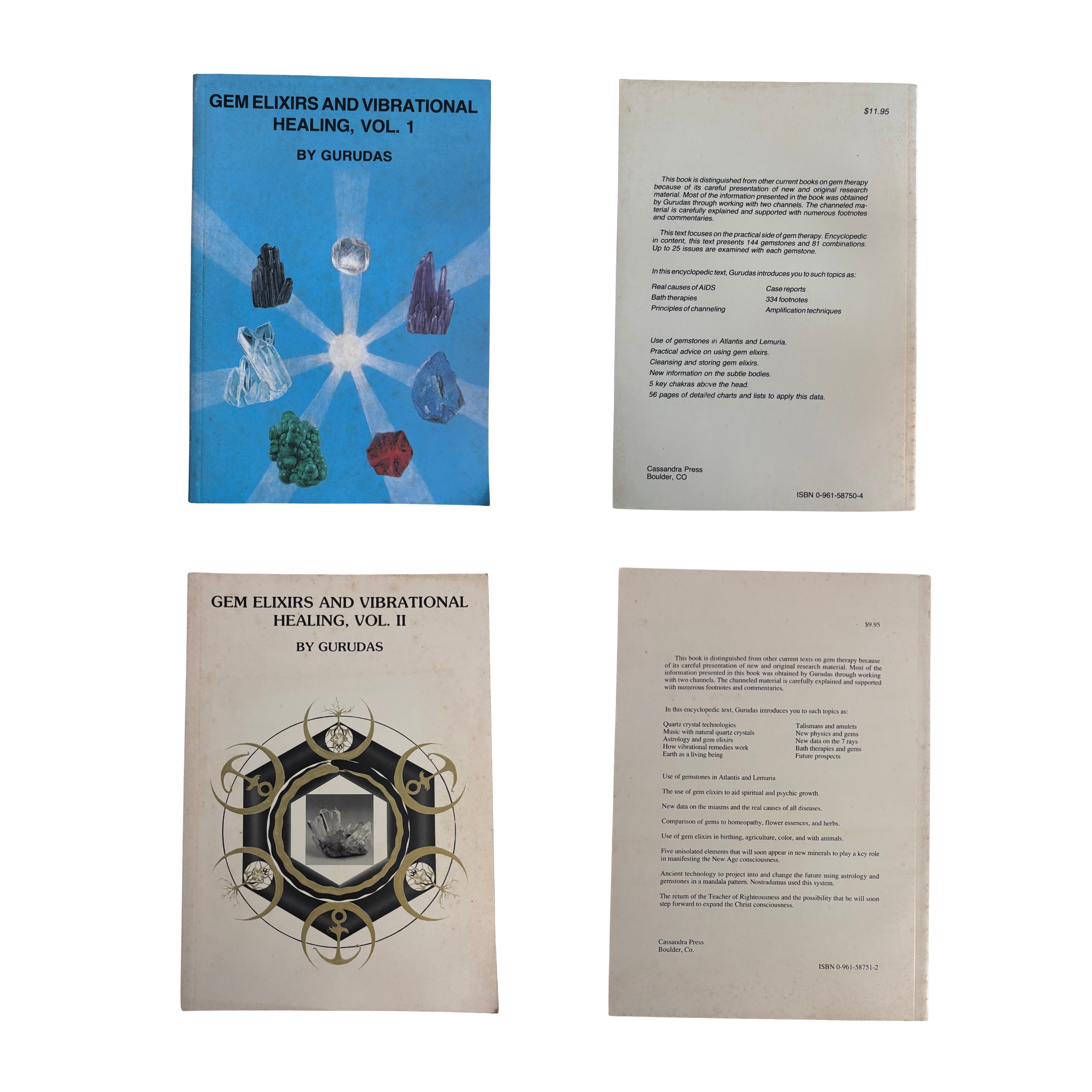 Gem Elixirs and Vibrational Healing Vol 1 & 2 | Gurudas | 1985 & 1986 | Pre-Owned-Haus of Darkness, Haus of Light