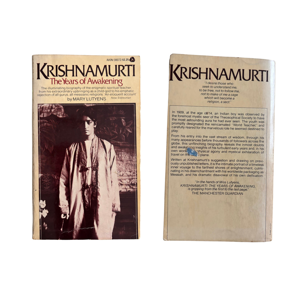 Krishnamurti The Years of Awakening | Mary Lutyens | 1976 | Pre-Owned-Haus of Darkness, Haus of Light