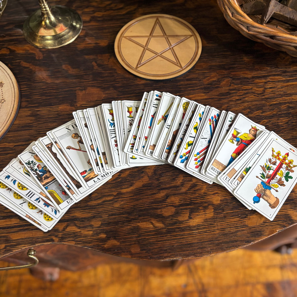 Vintage IJJ Swiss Marseille Variant in Rare Florentine Gold Box | U. S. Games | 1970 | Pre-Owned-Haus of Darkness, Haus of Light