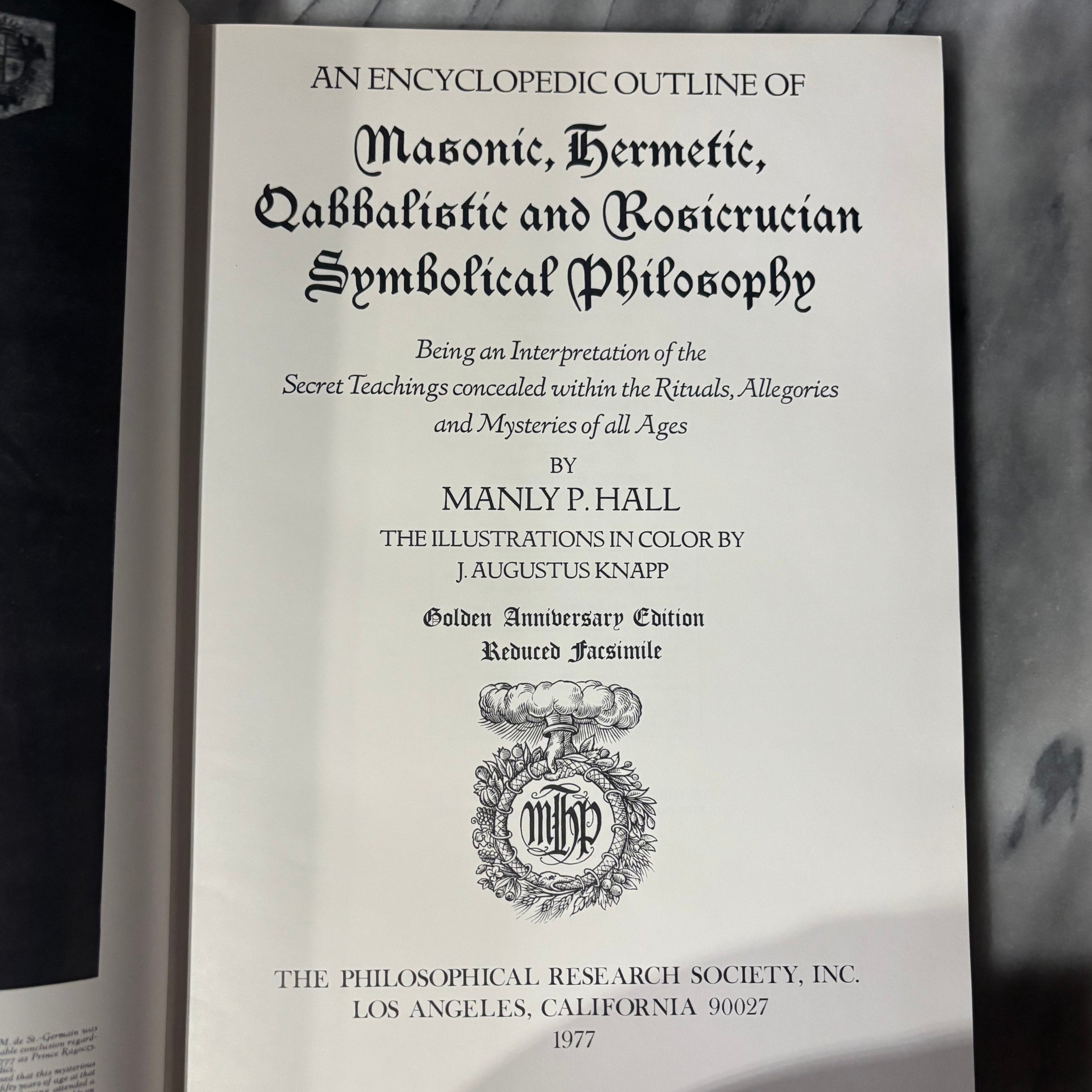 Secret Teachings of All Ages: An Encylopedic Outline of Masonic, Hermetic, Qabbalistic and Rosicrucian Symbolical Philosophy | Manly P. Hall | 1977 | Pre-Owned-Haus of Darkness, Haus of Light