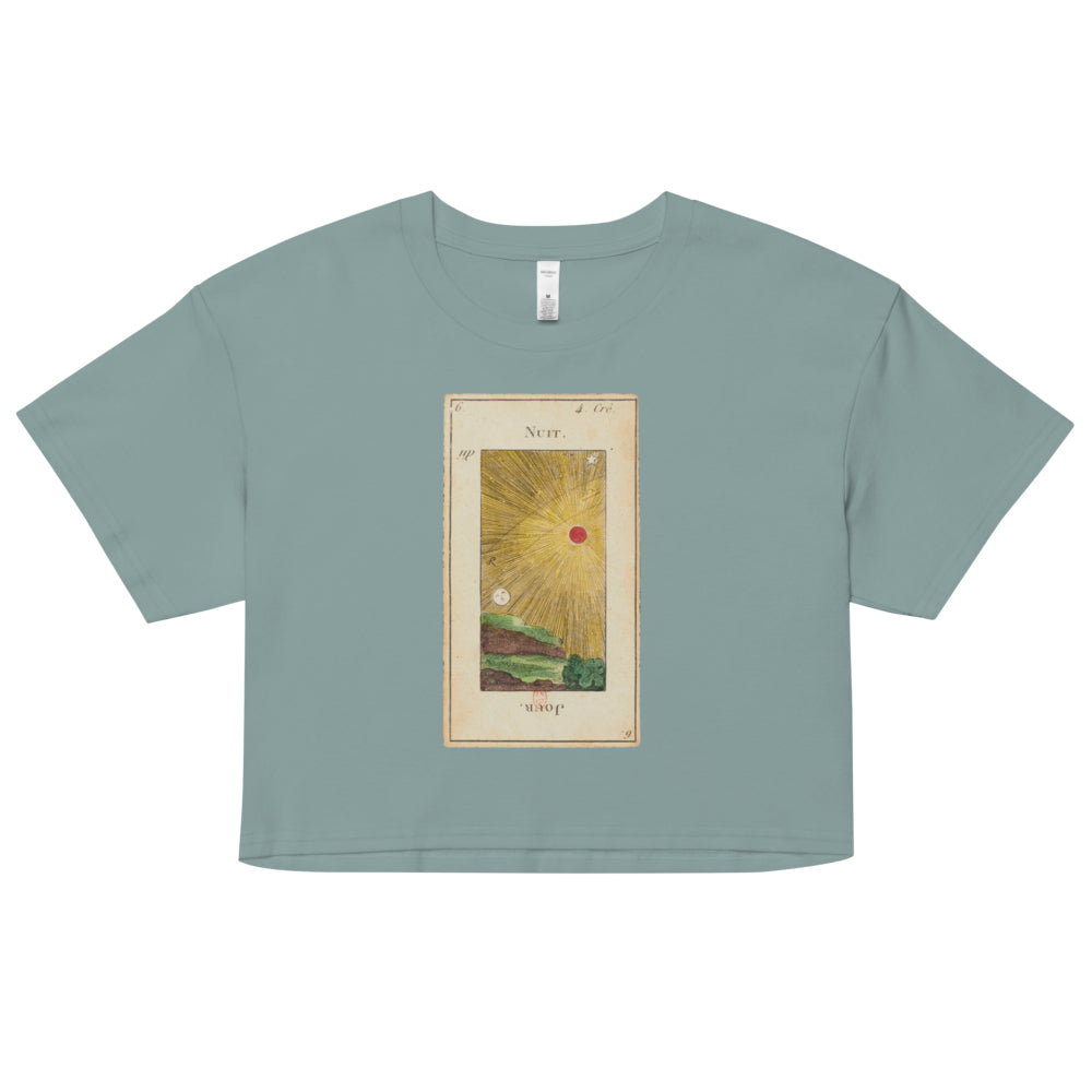 Vintage "Grand Etteilla" French Tarot "Day & Night" | Crop Top-Haus of Darkness, Haus of Light