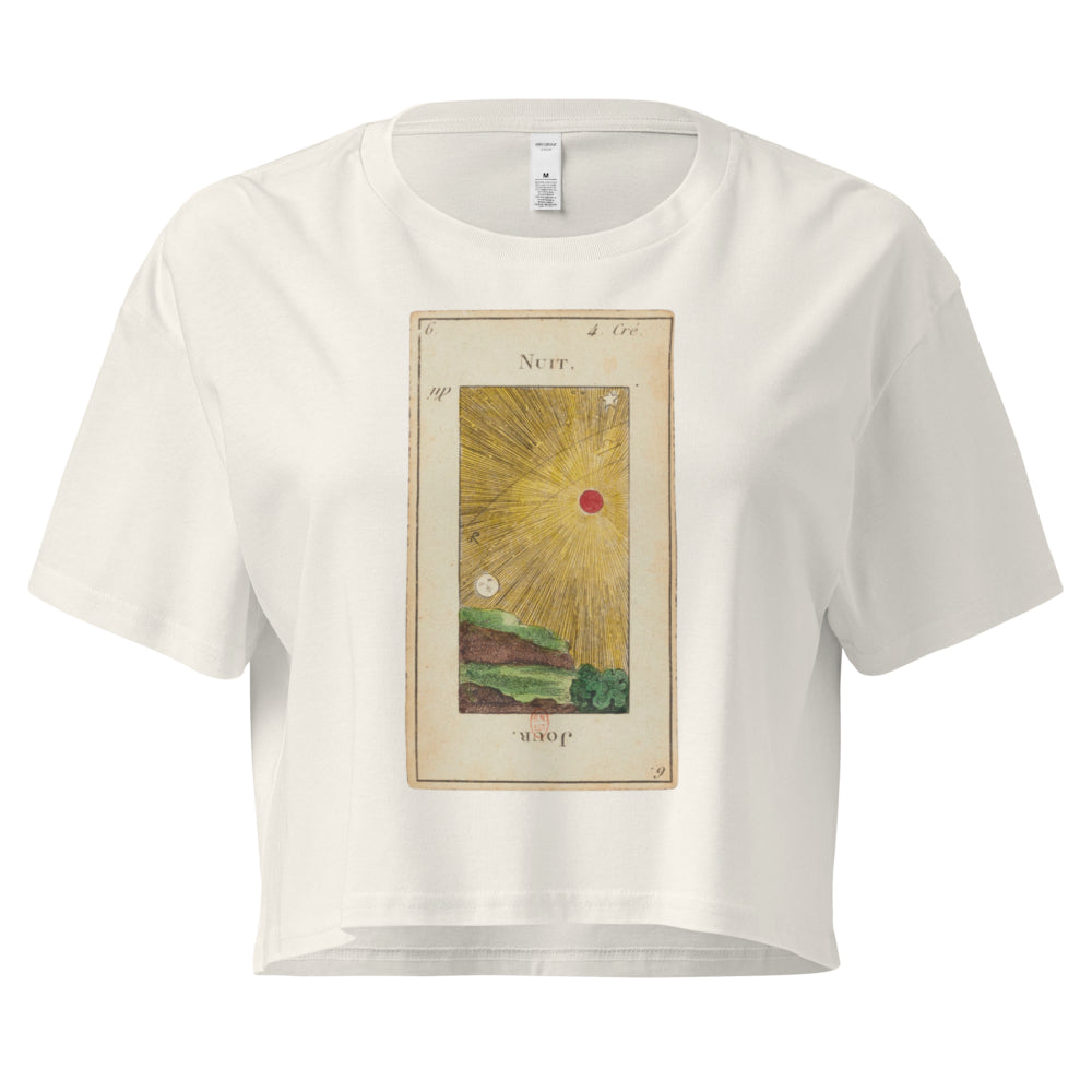 Vintage "Grand Etteilla" French Tarot "Day & Night" | Crop Top-Haus of Darkness, Haus of Light