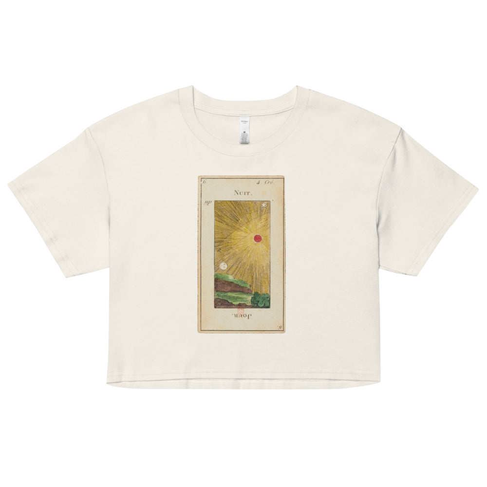 Vintage "Grand Etteilla" French Tarot "Day & Night" | Crop Top-Haus of Darkness, Haus of Light