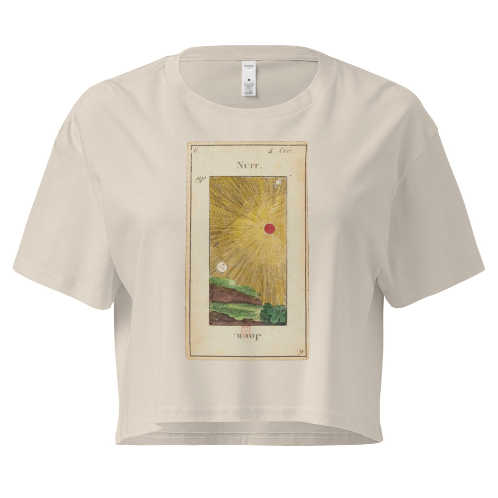 Vintage "Grand Etteilla" French Tarot "Day & Night" | Crop Top-Haus of Darkness, Haus of Light