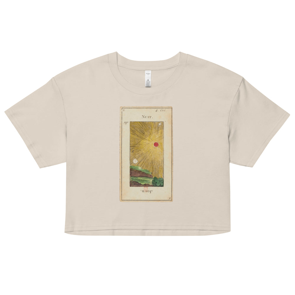 Vintage "Grand Etteilla" French Tarot "Day & Night" | Crop Top-Haus of Darkness, Haus of Light