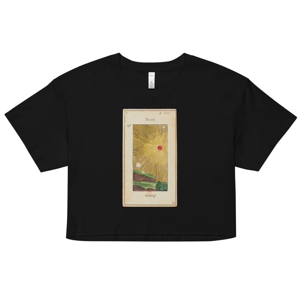 Vintage "Grand Etteilla" French Tarot "Day & Night" | Crop Top-Haus of Darkness, Haus of Light