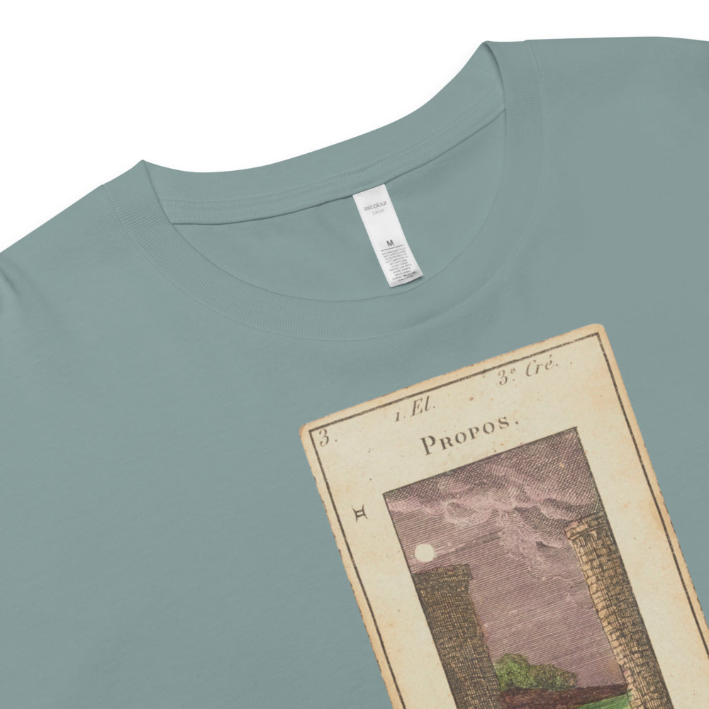 Vintage "Grand Etteilla" French Tarot "The Moon" | Crop Top-Haus of Darkness, Haus of Light