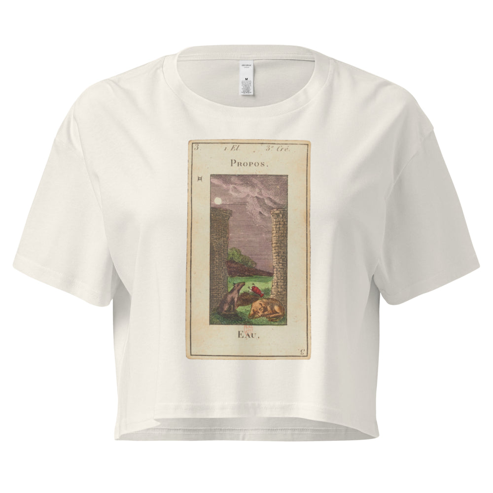 Vintage "Grand Etteilla" French Tarot "The Moon" | Crop Top-Haus of Darkness, Haus of Light