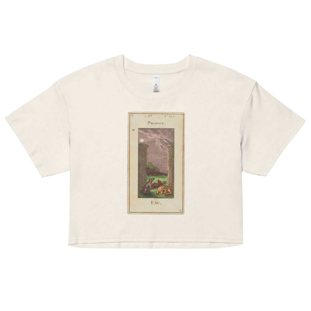 Vintage "Grand Etteilla" French Tarot "The Moon" | Crop Top-Haus of Darkness, Haus of Light