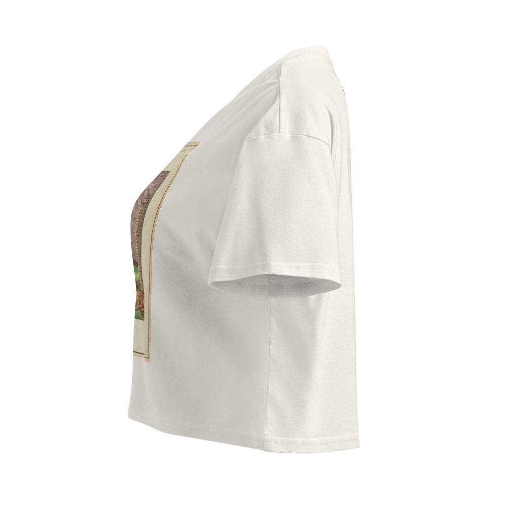 Vintage "Grand Etteilla" French Tarot "The Moon" | Crop Top-Haus of Darkness, Haus of Light