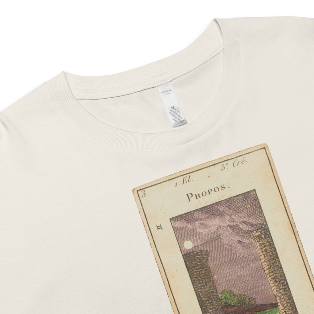 Vintage "Grand Etteilla" French Tarot "The Moon" | Crop Top-Haus of Darkness, Haus of Light