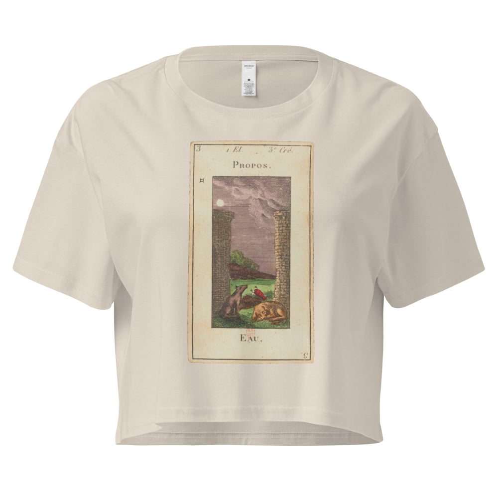 Vintage "Grand Etteilla" French Tarot "The Moon" | Crop Top-Haus of Darkness, Haus of Light