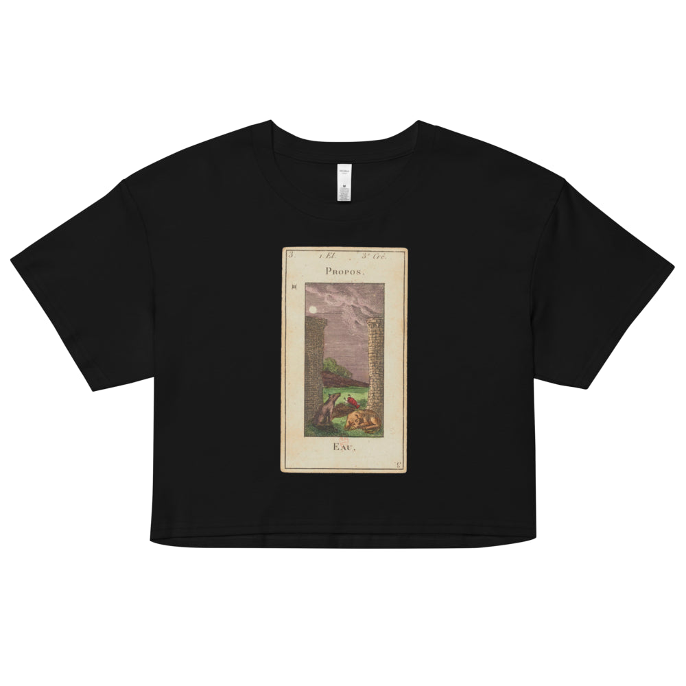 Vintage "Grand Etteilla" French Tarot "The Moon" | Crop Top-Haus of Darkness, Haus of Light