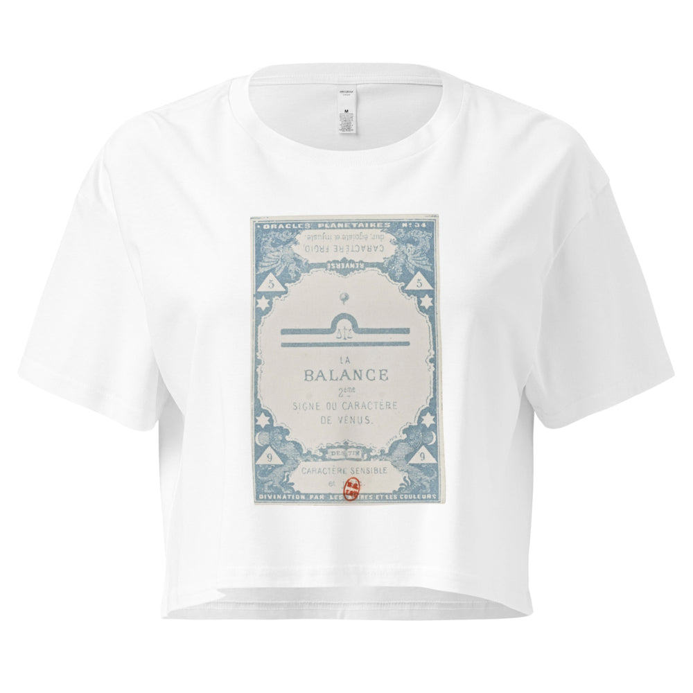 "Libra" Vintage French Astrology Oracle | Crop Top-Haus of Darkness, Haus of Light