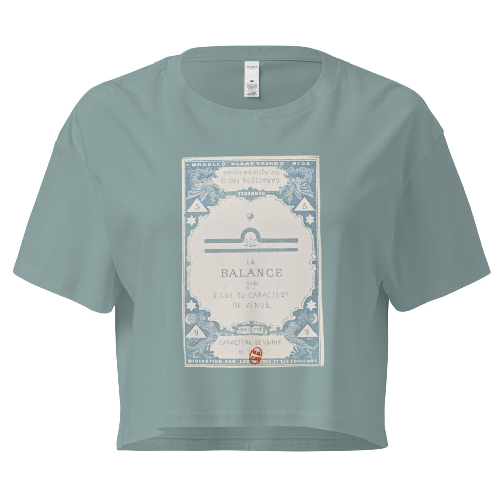 "Libra" Vintage French Astrology Oracle | Crop Top-Haus of Darkness, Haus of Light