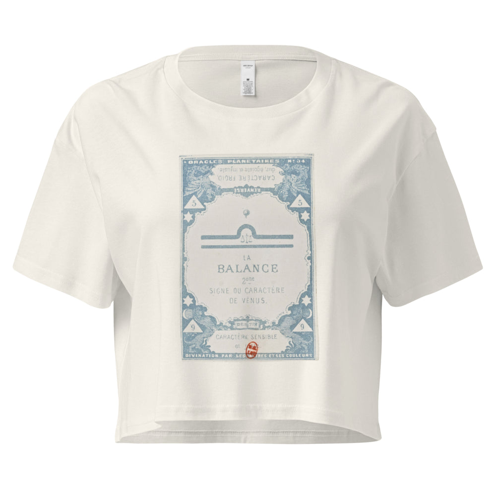"Libra" Vintage French Astrology Oracle | Crop Top-Haus of Darkness, Haus of Light