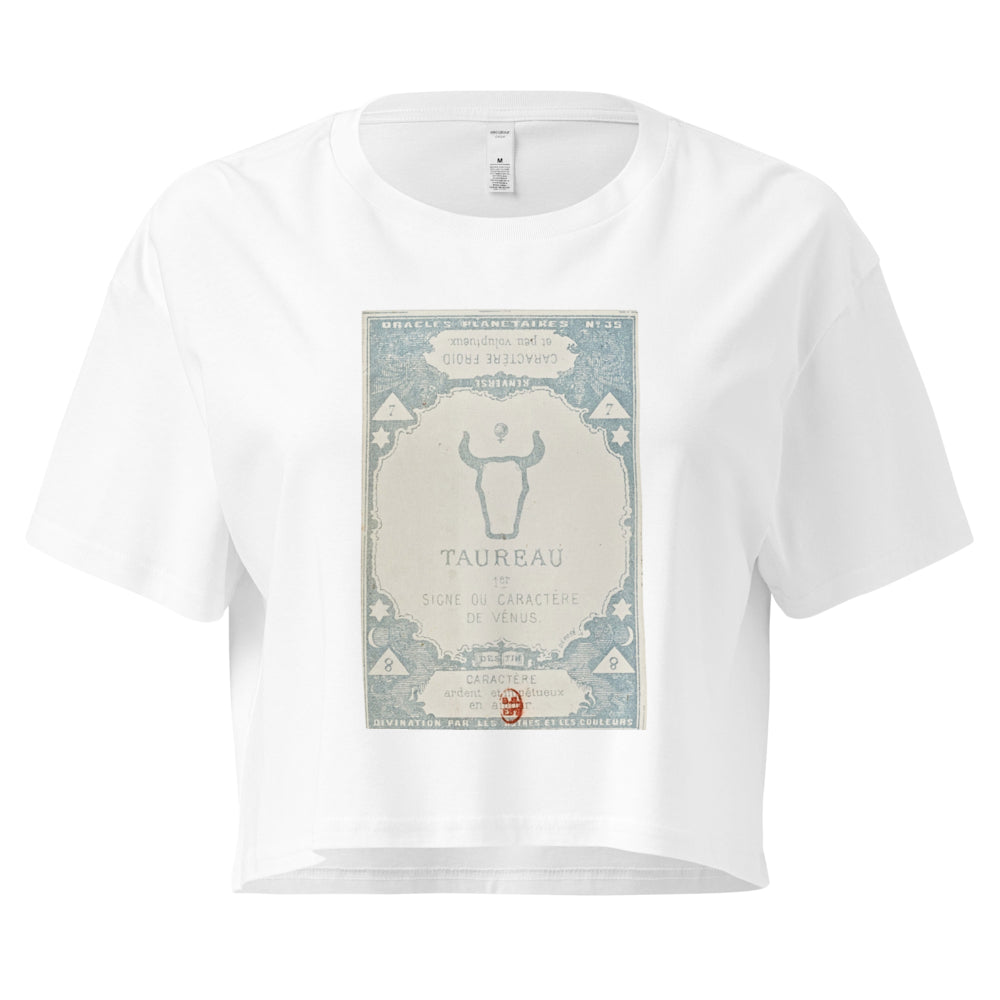 "Taurus" Vintage French Astrology Oracle | Crop Top-Haus of Darkness, Haus of Light