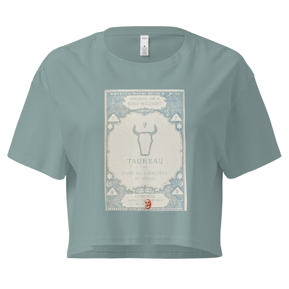 "Taurus" Vintage French Astrology Oracle | Crop Top-Haus of Darkness, Haus of Light