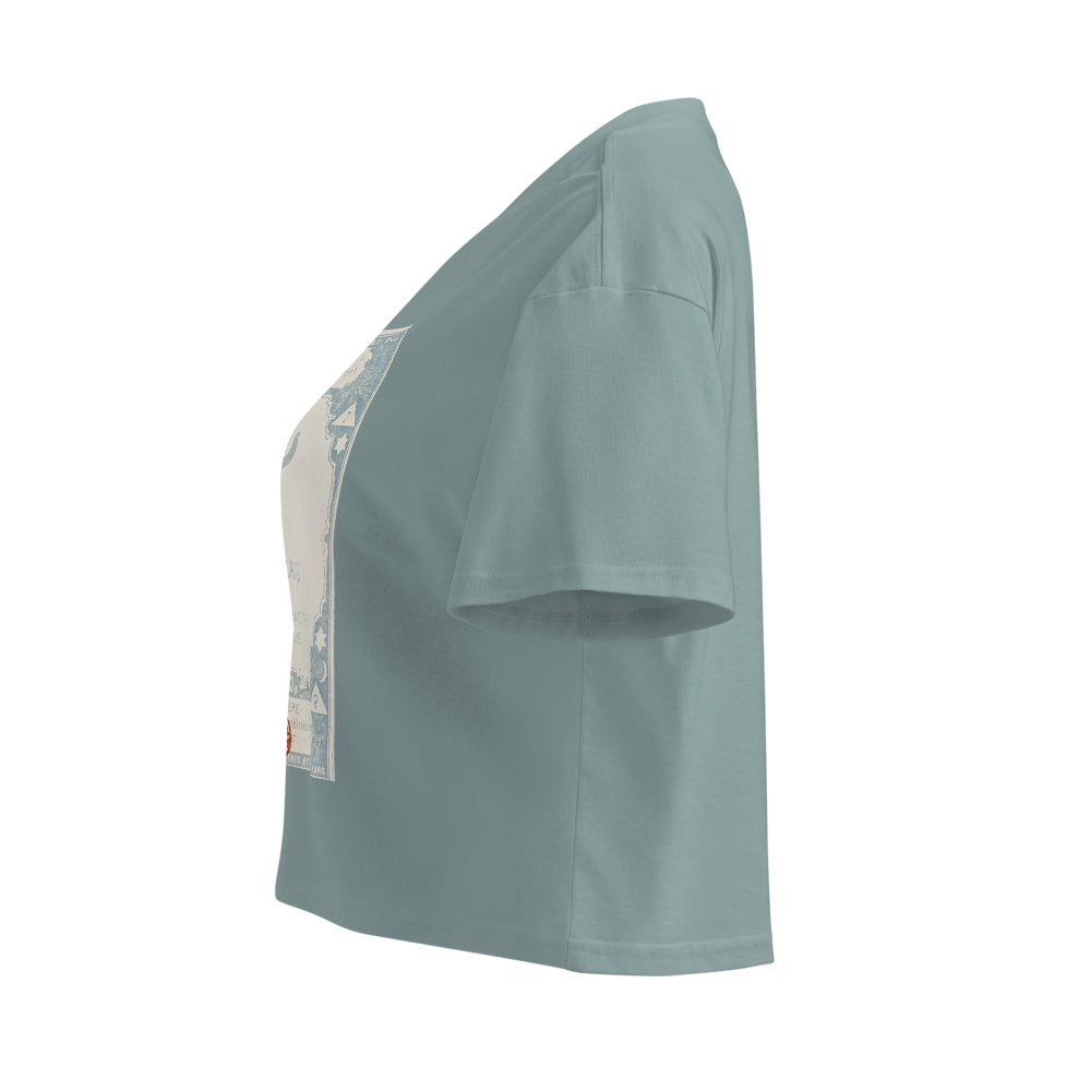 "Taurus" Vintage French Astrology Oracle | Crop Top-Haus of Darkness, Haus of Light