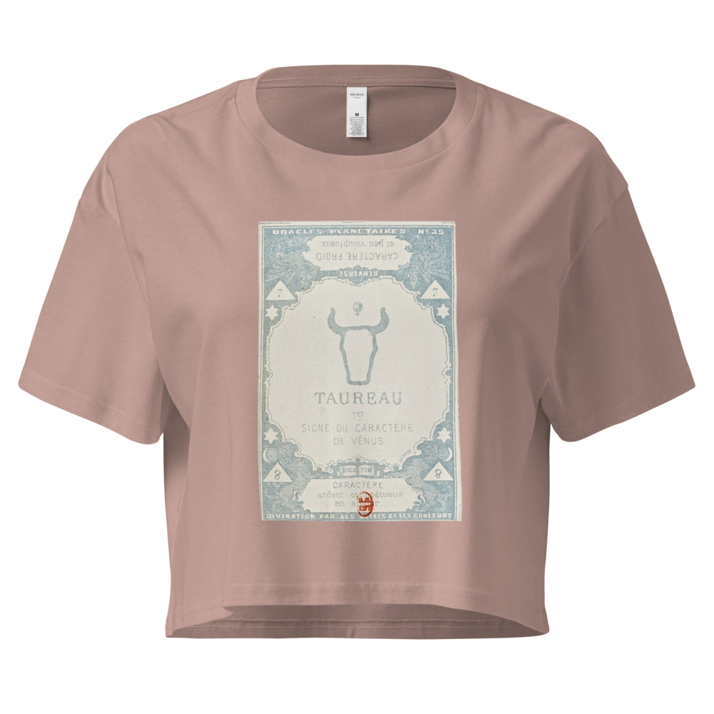 "Taurus" Vintage French Astrology Oracle | Crop Top-Haus of Darkness, Haus of Light