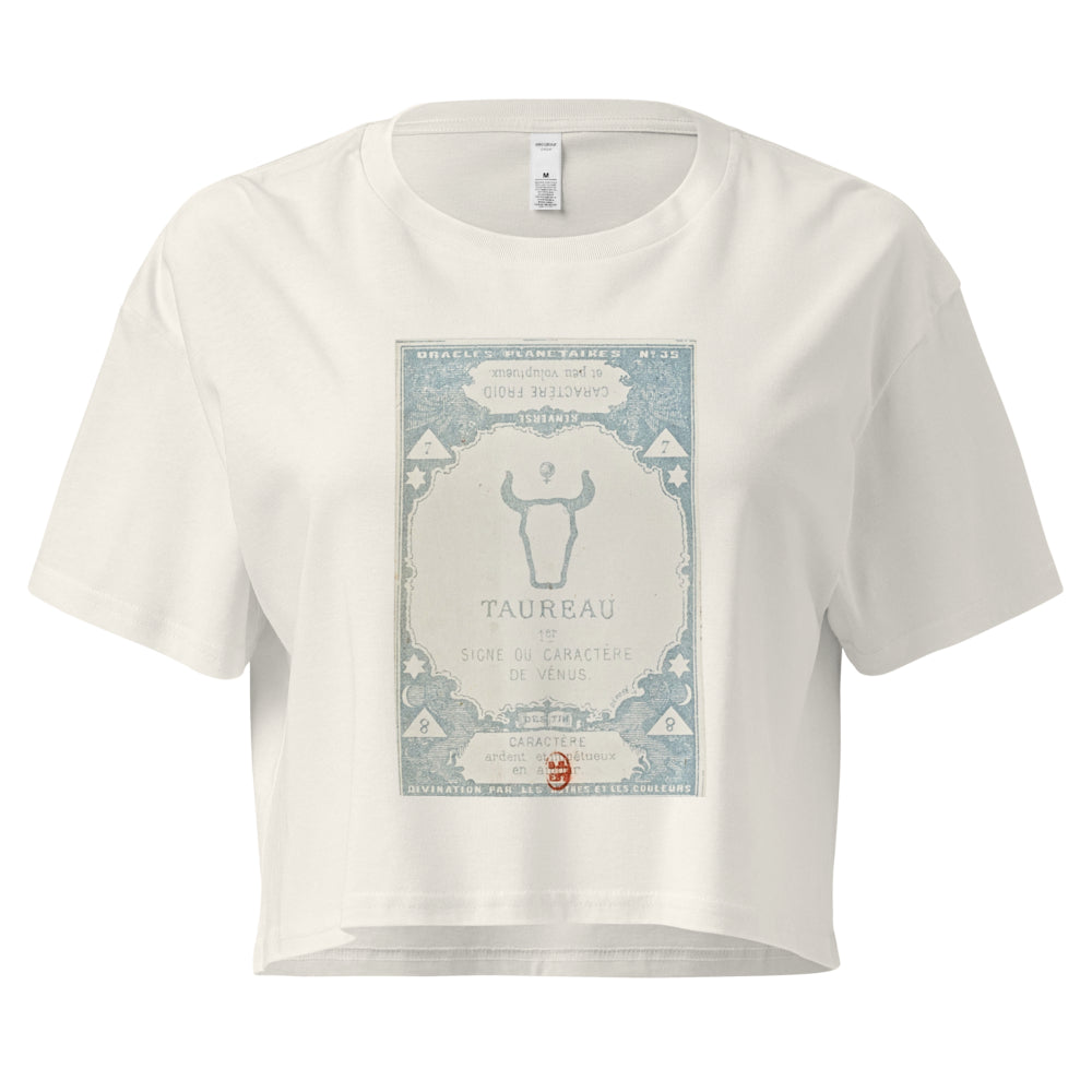 "Taurus" Vintage French Astrology Oracle | Crop Top-Haus of Darkness, Haus of Light
