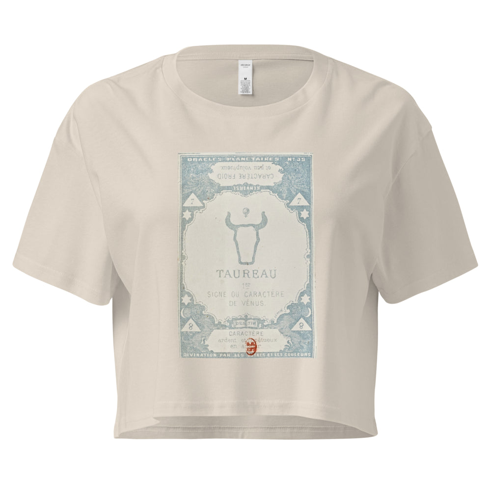 "Taurus" Vintage French Astrology Oracle | Crop Top-Haus of Darkness, Haus of Light