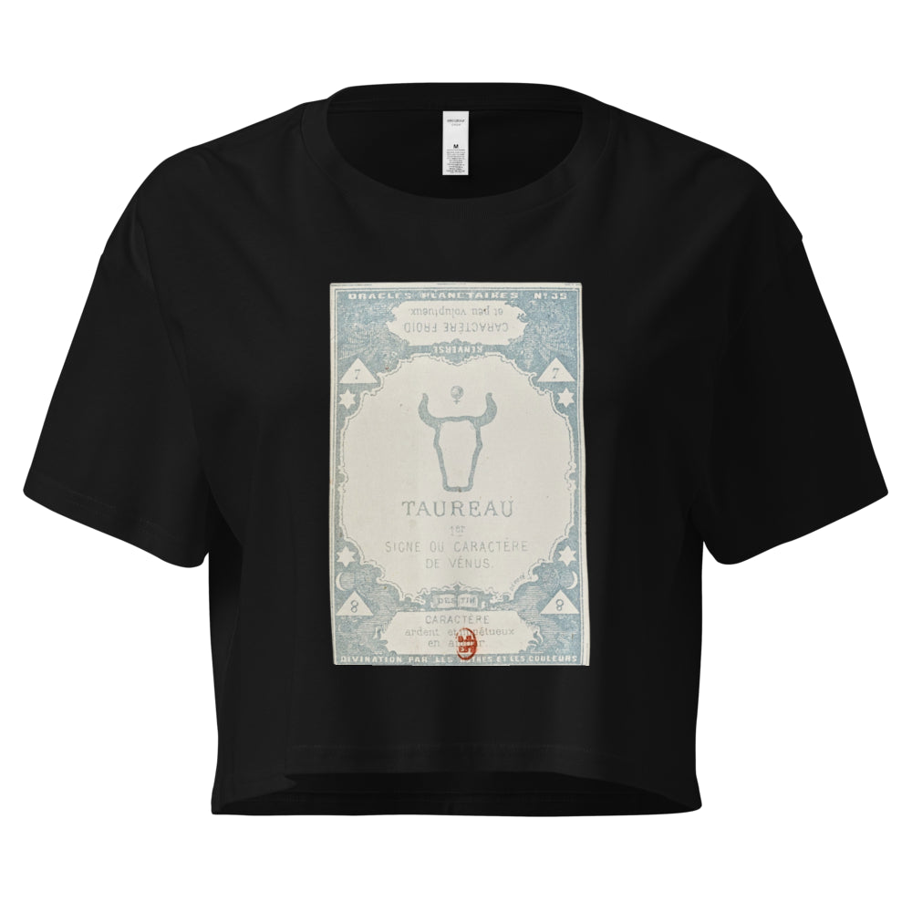 "Taurus" Vintage French Astrology Oracle | Crop Top-Haus of Darkness, Haus of Light