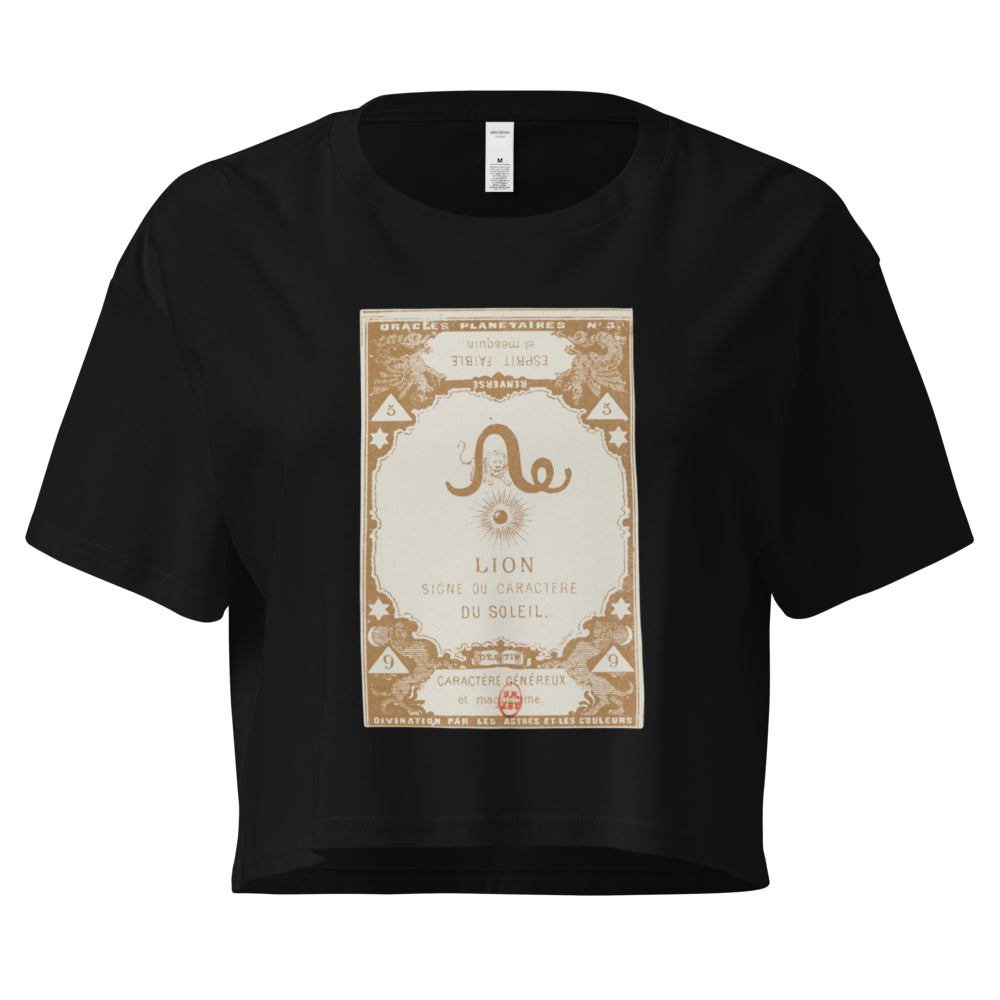 "Leo" Vintage French Astrology Oracle | Crop Top-Haus of Darkness, Haus of Light