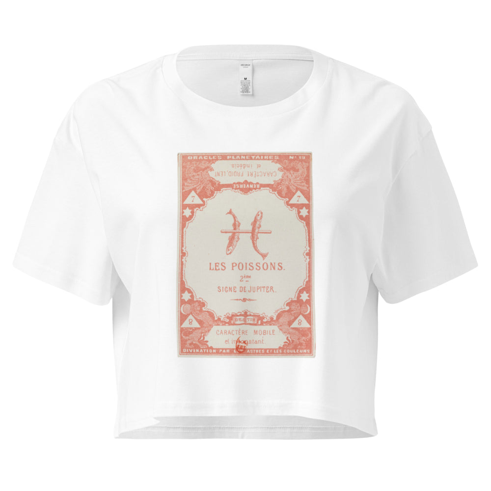 "Pisces" Vintage French Astrology Oracle | Crop Top-Haus of Darkness, Haus of Light