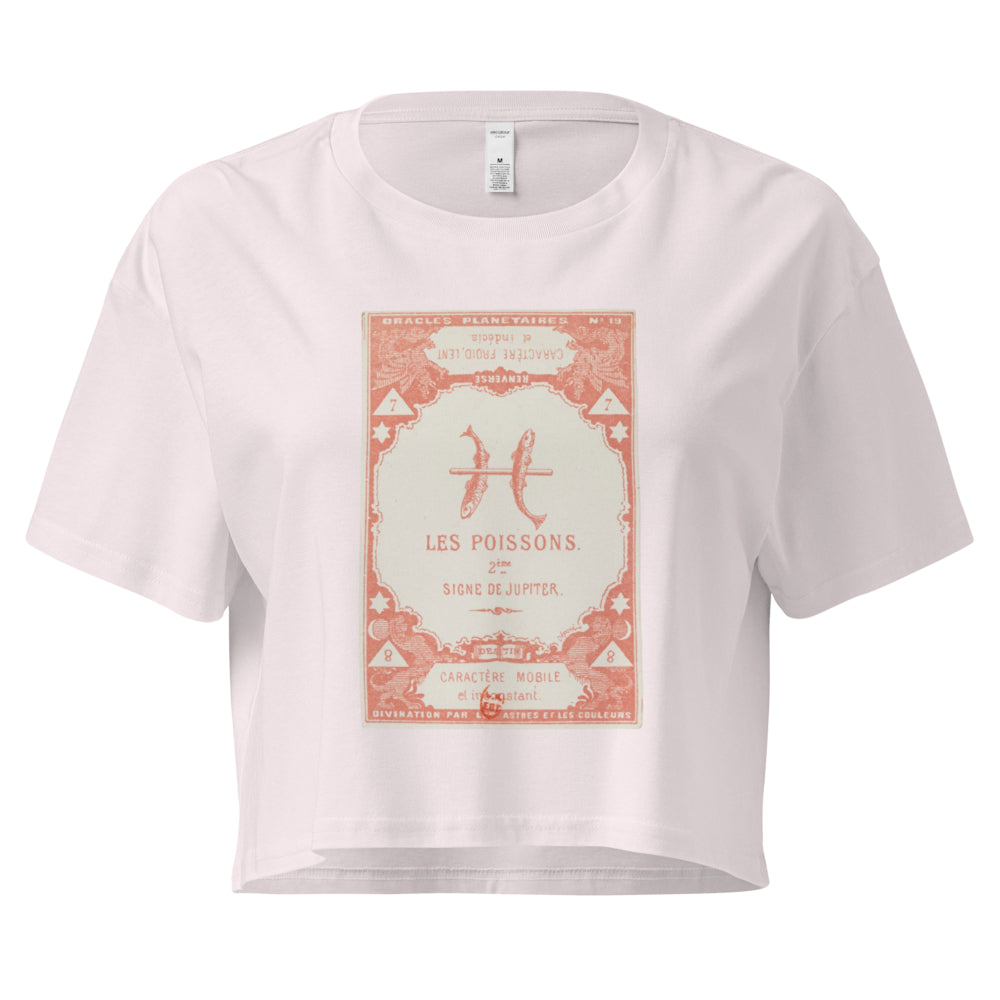 "Pisces" Vintage French Astrology Oracle | Crop Top-Haus of Darkness, Haus of Light