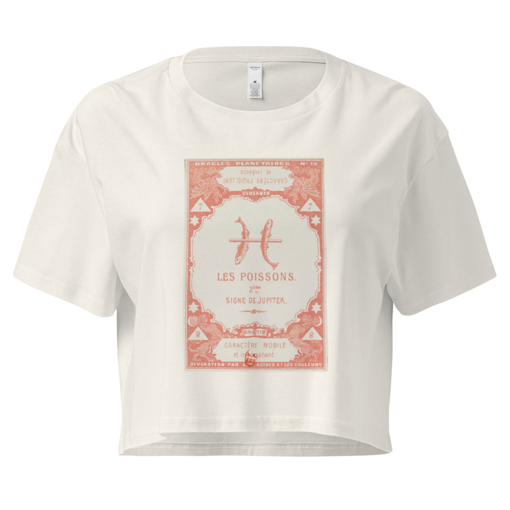 "Pisces" Vintage French Astrology Oracle | Crop Top-Haus of Darkness, Haus of Light