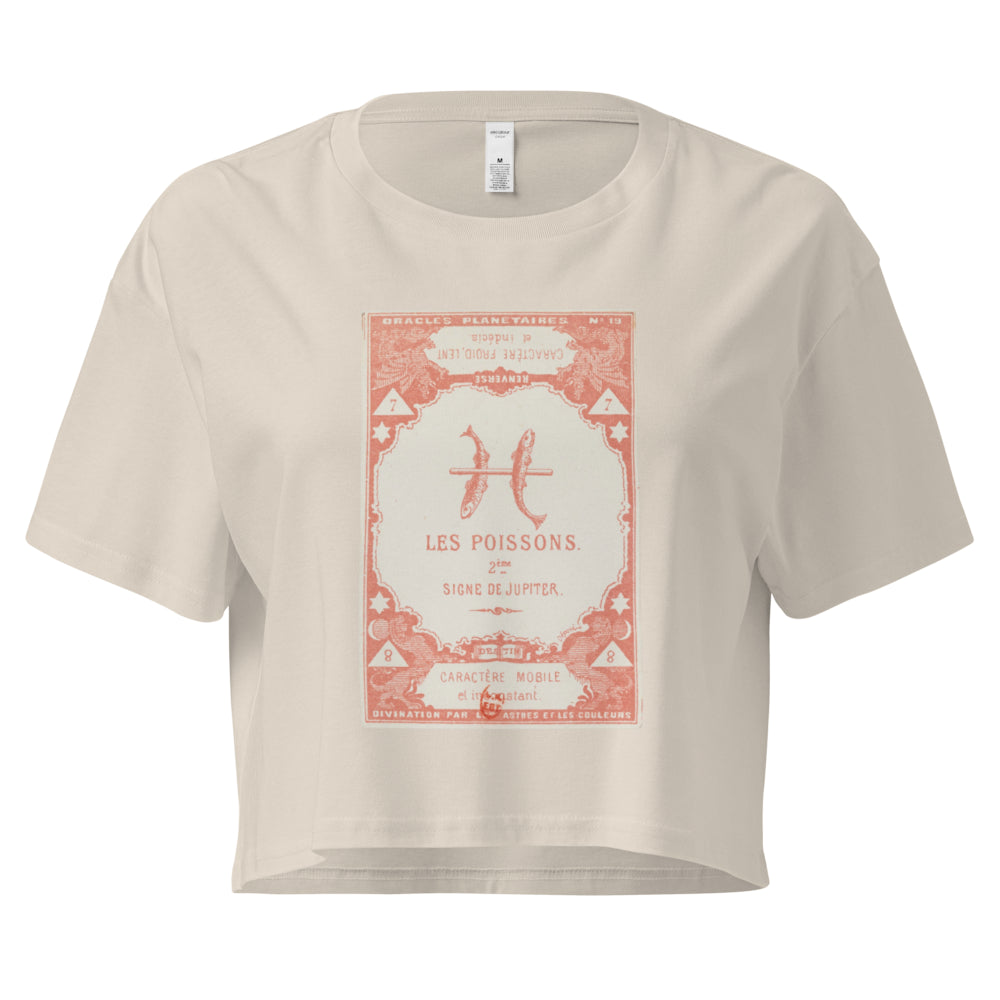 "Pisces" Vintage French Astrology Oracle | Crop Top-Haus of Darkness, Haus of Light