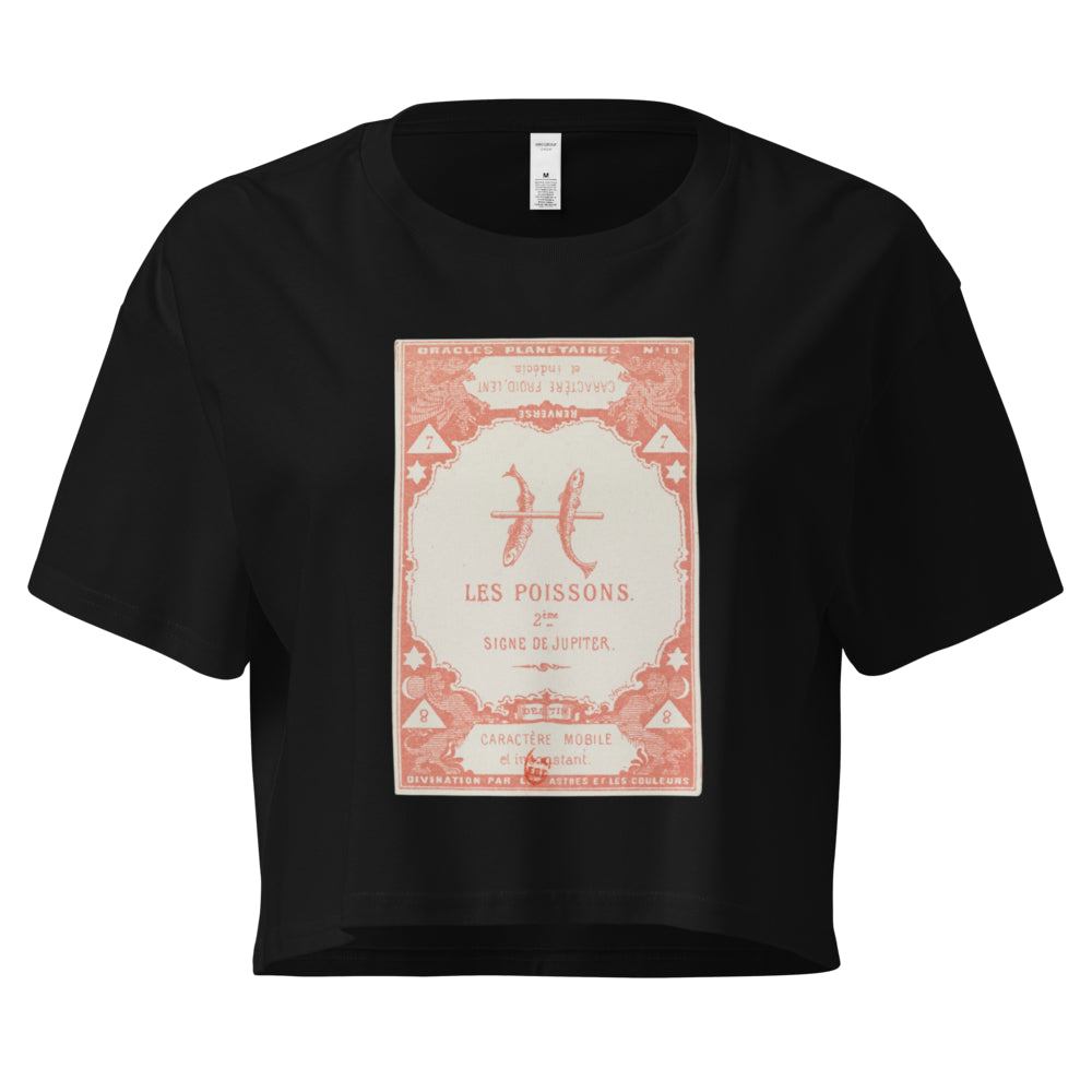 "Pisces" Vintage French Astrology Oracle | Crop Top-Haus of Darkness, Haus of Light