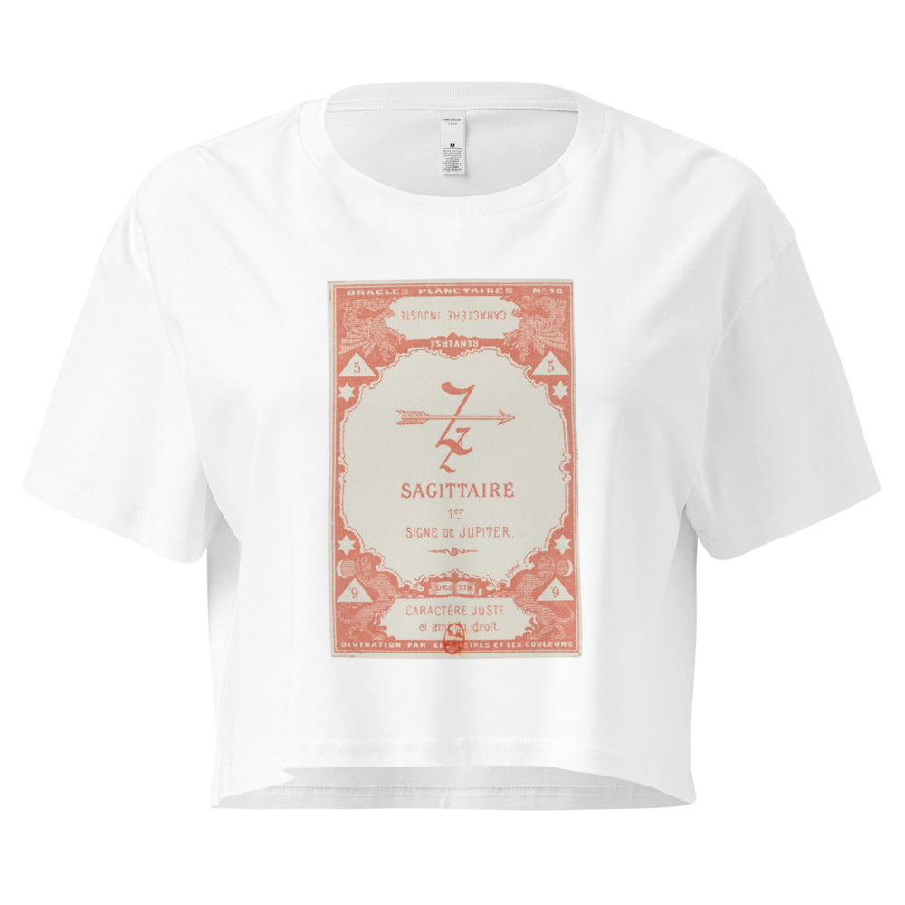 "Sagittarius" Vintage French Astrology Oracle | Crop Top-Haus of Darkness, Haus of Light