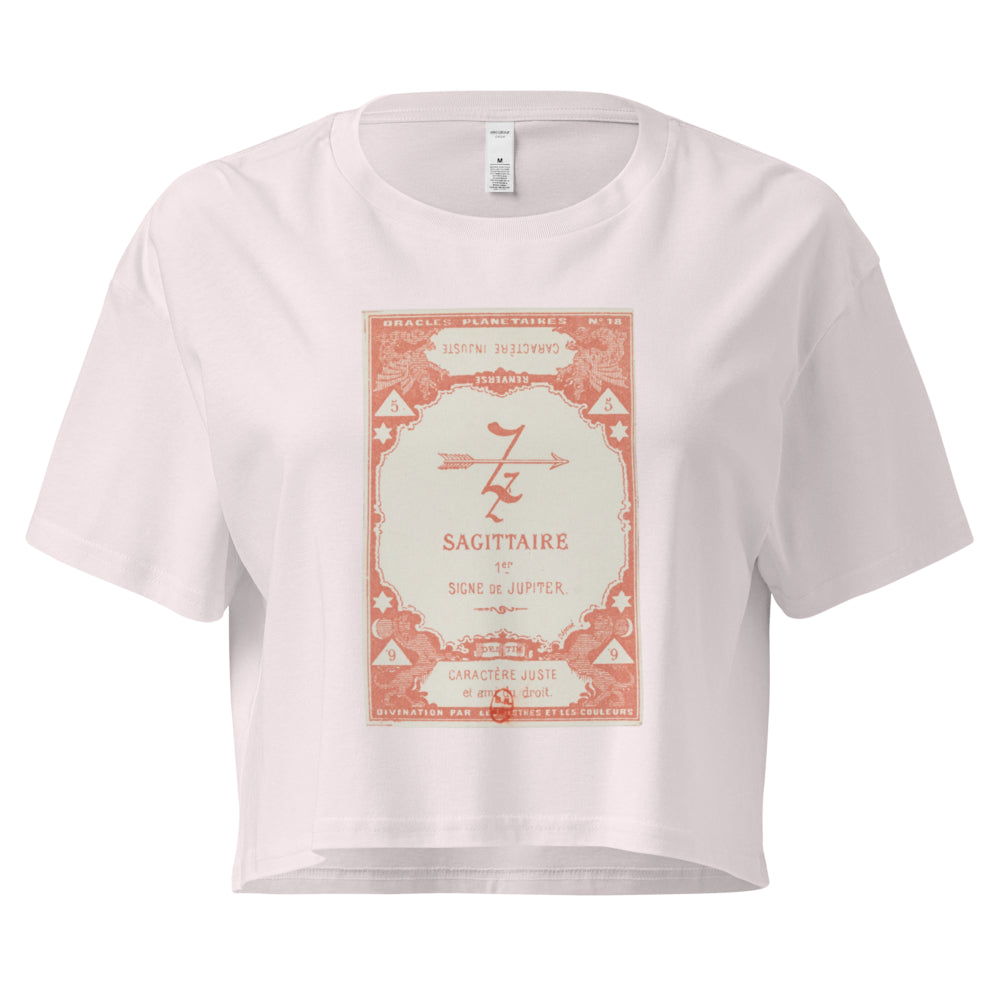 "Sagittarius" Vintage French Astrology Oracle | Crop Top-Haus of Darkness, Haus of Light