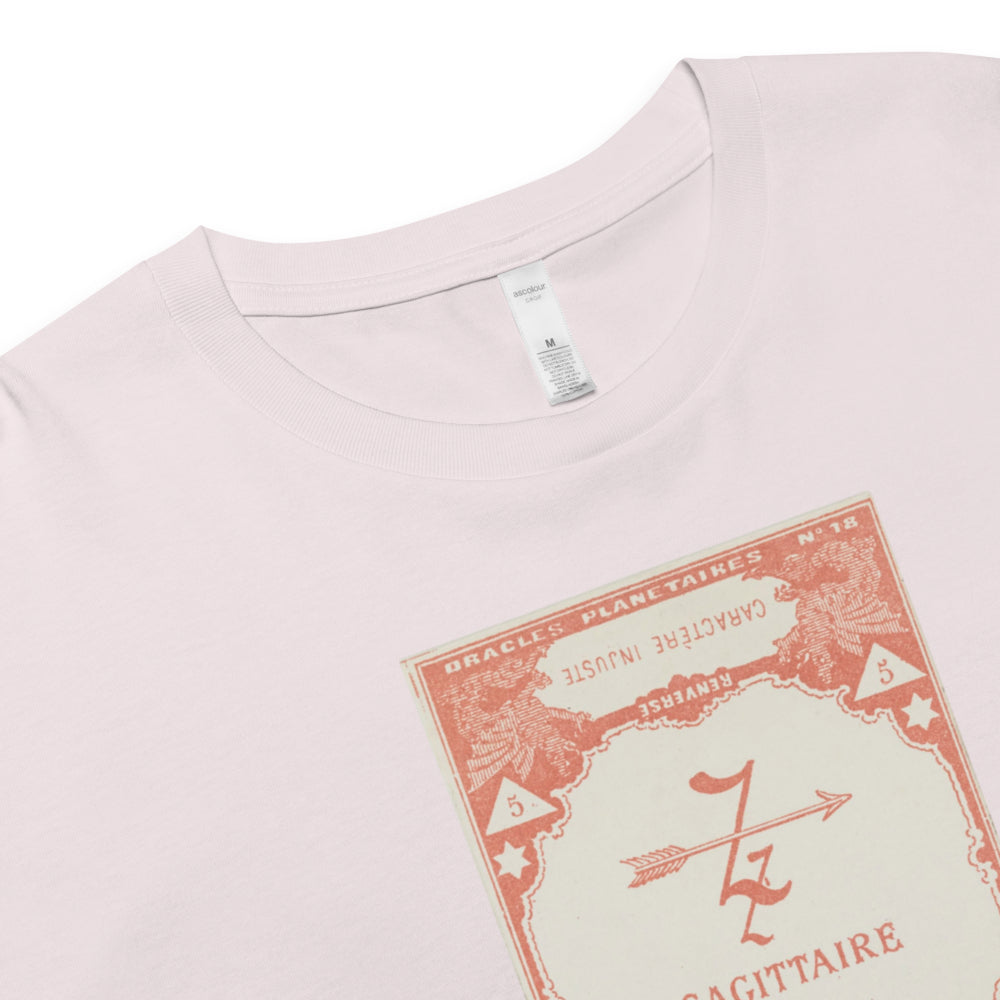 "Sagittarius" Vintage French Astrology Oracle | Crop Top-Haus of Darkness, Haus of Light