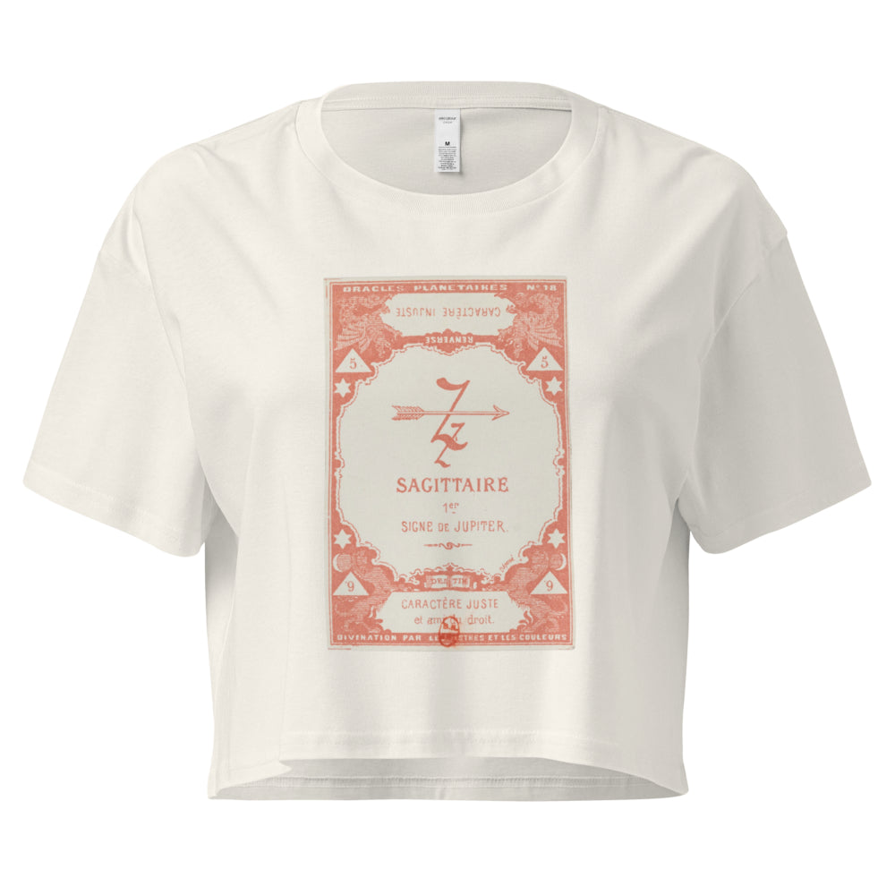 "Sagittarius" Vintage French Astrology Oracle | Crop Top-Haus of Darkness, Haus of Light