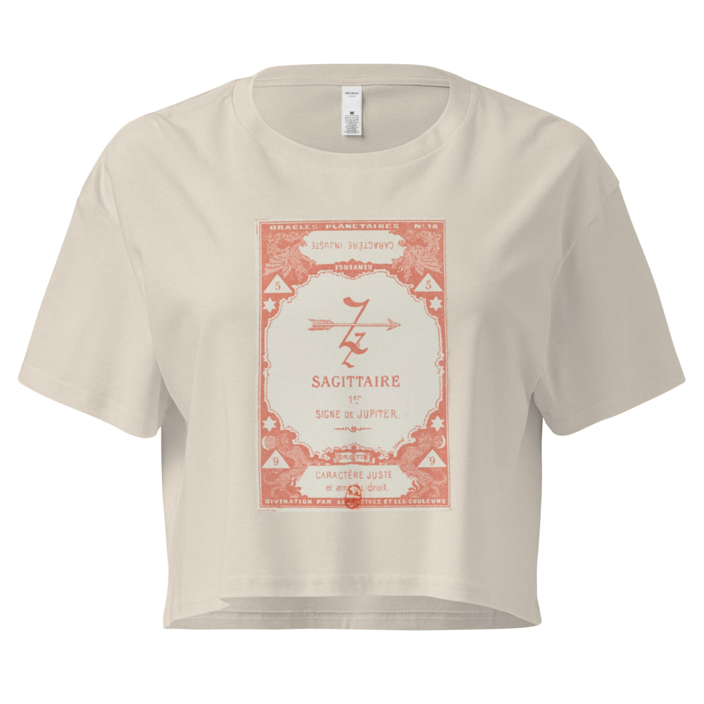 "Sagittarius" Vintage French Astrology Oracle | Crop Top-Haus of Darkness, Haus of Light