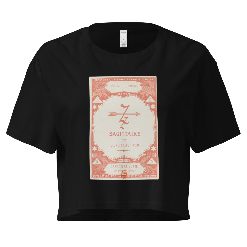 "Sagittarius" Vintage French Astrology Oracle | Crop Top-Haus of Darkness, Haus of Light