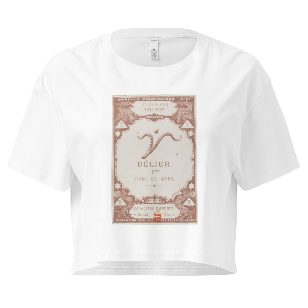 "Aries" Vintage French Astrology Oracle | Crop Top-Haus of Darkness, Haus of Light