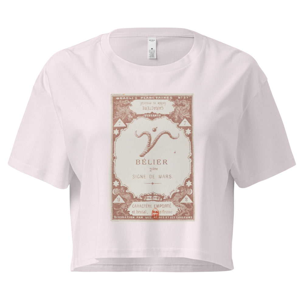 "Aries" Vintage French Astrology Oracle | Crop Top-Haus of Darkness, Haus of Light
