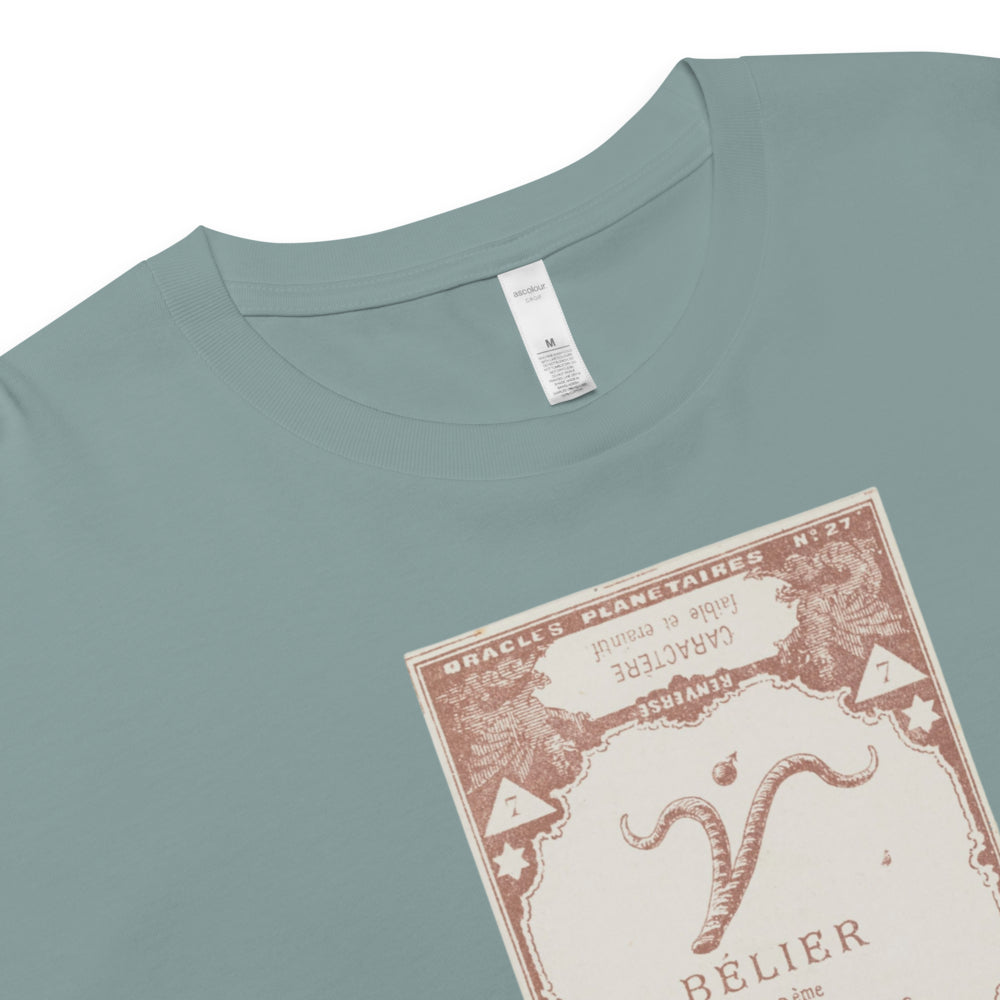 "Aries" Vintage French Astrology Oracle | Crop Top-Haus of Darkness, Haus of Light