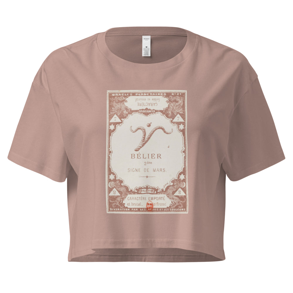"Aries" Vintage French Astrology Oracle | Crop Top-Haus of Darkness, Haus of Light