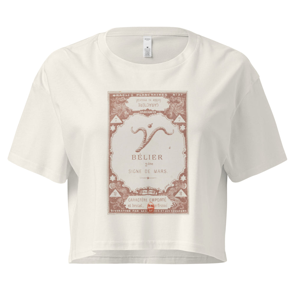 "Aries" Vintage French Astrology Oracle | Crop Top-Haus of Darkness, Haus of Light