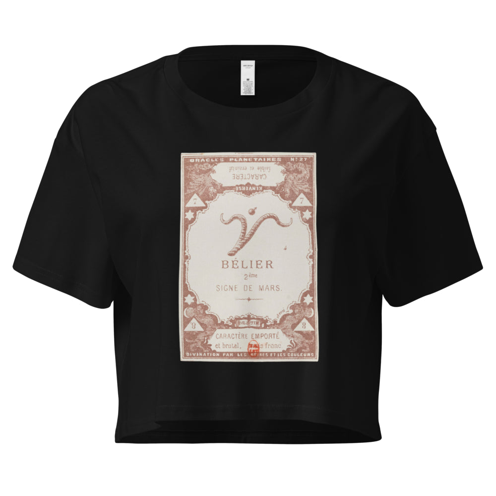 "Aries" Vintage French Astrology Oracle | Crop Top-Haus of Darkness, Haus of Light